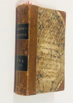 Harper's New Monthly Magazine (1853) BOUND - Washington - Dickens - Kit Carson - Niagara Falls