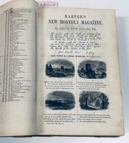 Harper's New Monthly Magazine (1853) BOUND - Washington - Dickens - Kit Carson - Niagara Falls