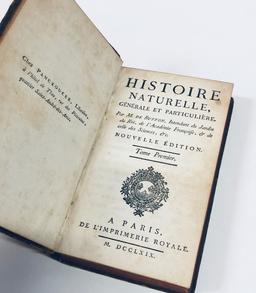 RARE French Natural History Book (1749) with EARLY NORTH AMERICA MAP