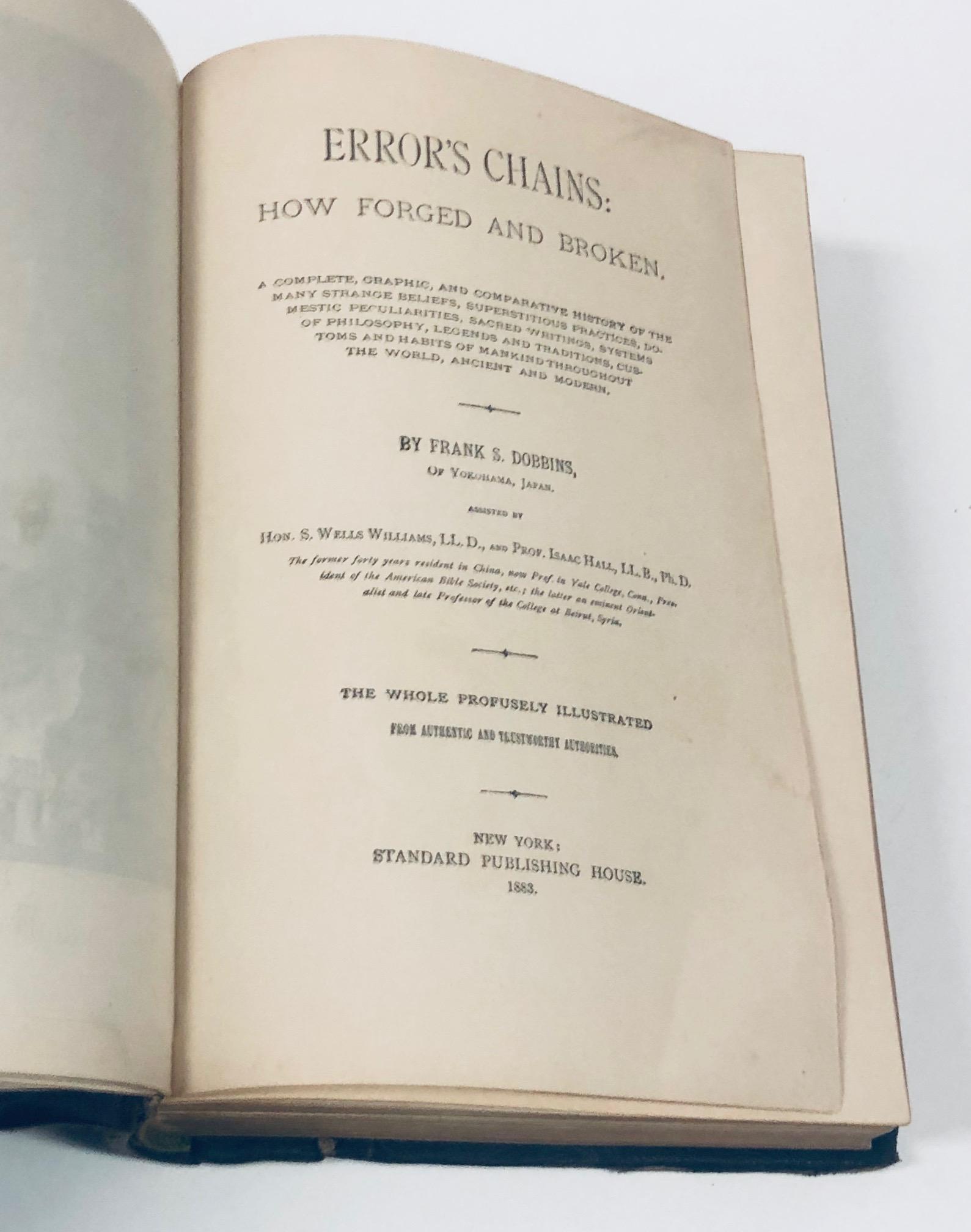 RARE Error's Chains: Forged and Broken by Dobbins (1883) Superstitious Practices - Sacred Writings