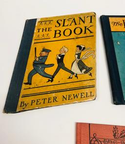 RAREST Antiquarian Children's Books - HOLE BOOK - SLANT BOOK by Peter Newell - CHILD SHOOTS GUN!