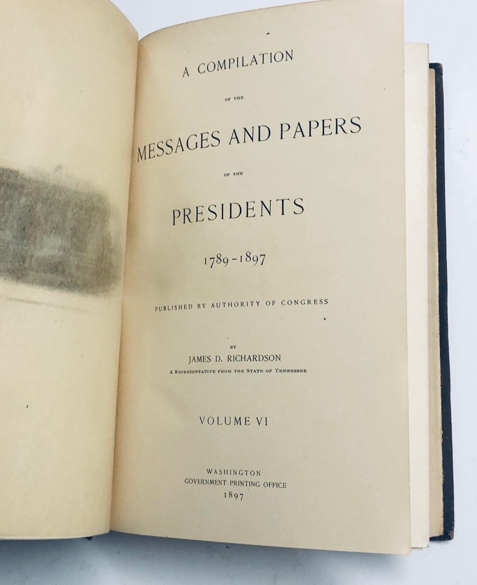 RARE Messages and Papers of the Presidents (1897) LINCOLN Edition with ASSASINATION