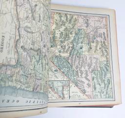 New Popular Family ATLAS of the World (1894) with MANY COLOR STATE MAPS