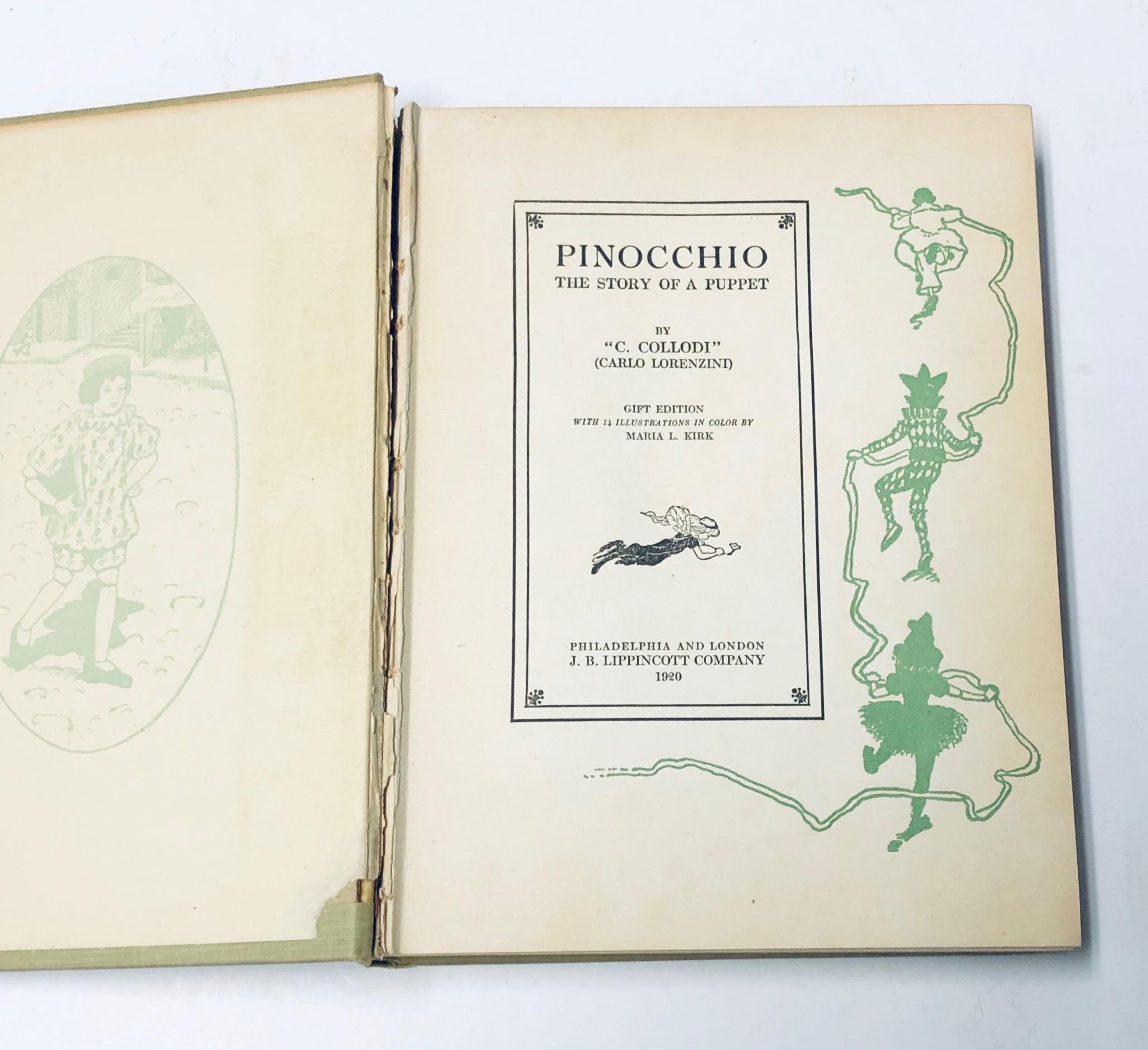 PINOCCHIO The Story of a Puppet by C. COLLODI (1920) with 14 Color Plates
