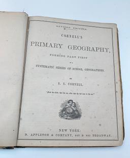 Cornell's Primary Geography (1867) with Color Maps