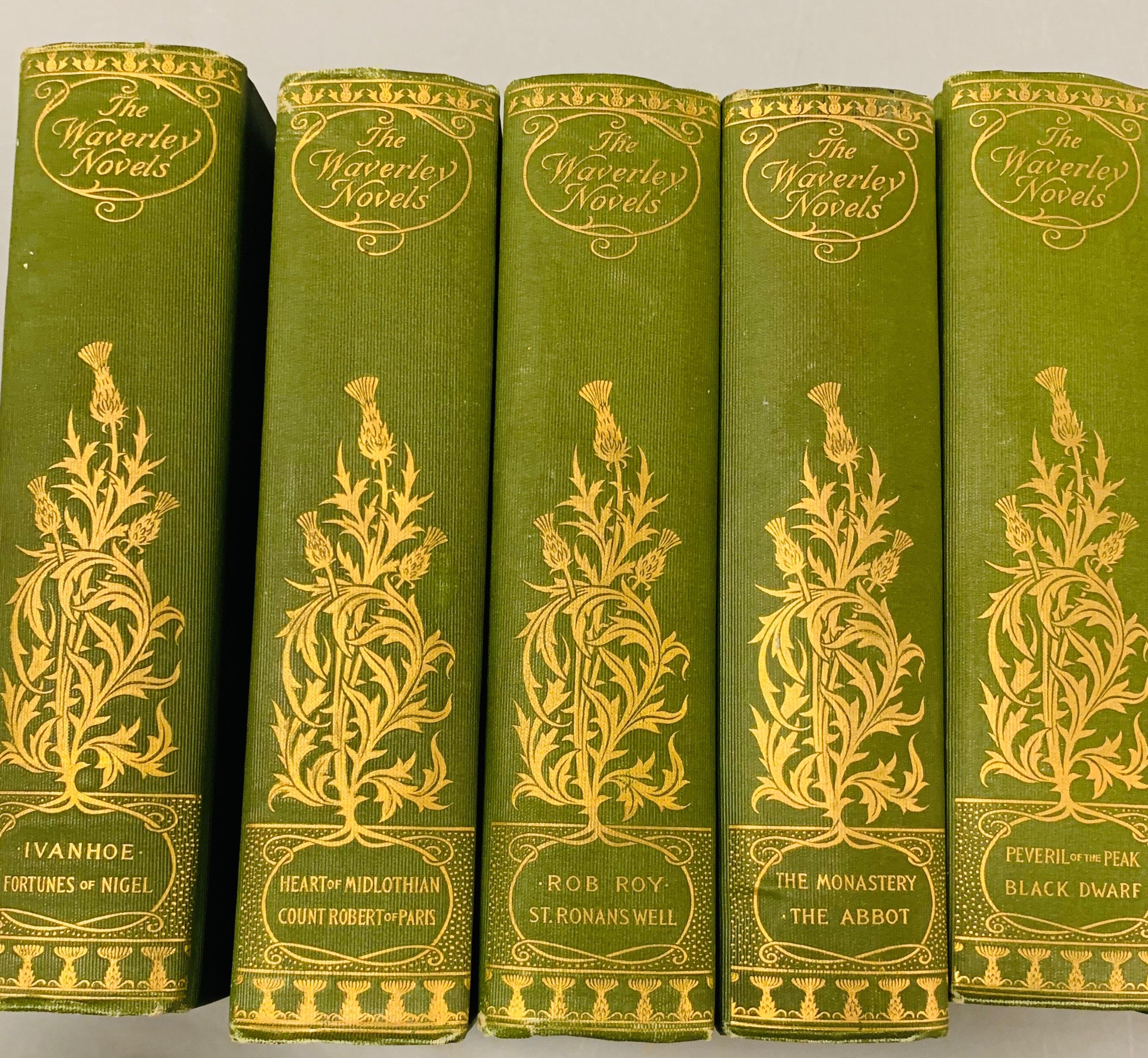 BEAUTIFUL 9 Volume WAVERLY NOVELS Set - Sir Walter Scott (1898)