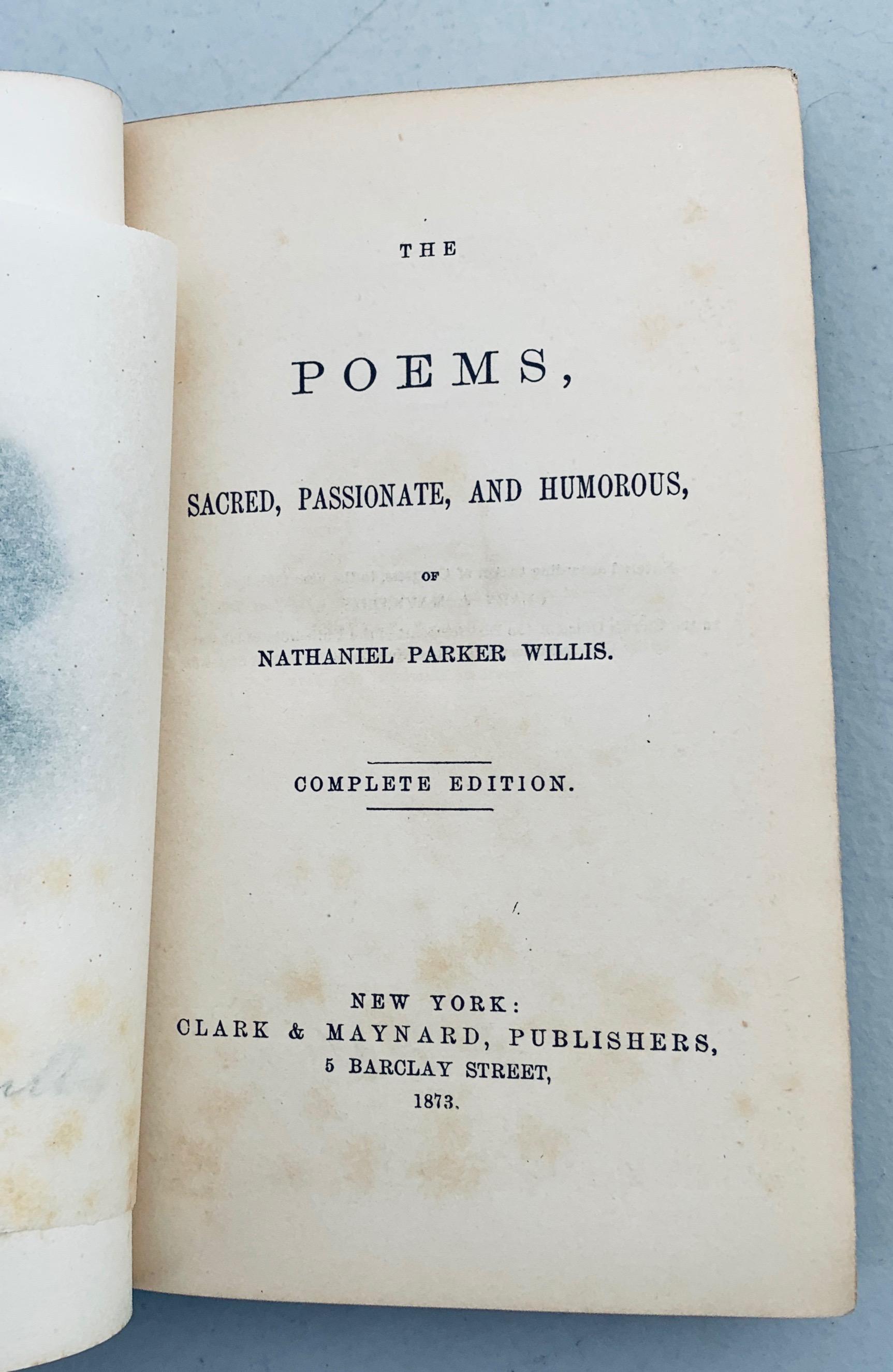 The Poems Sacred Passionate and Humorous of Nathaniel Parker Willis (1873)