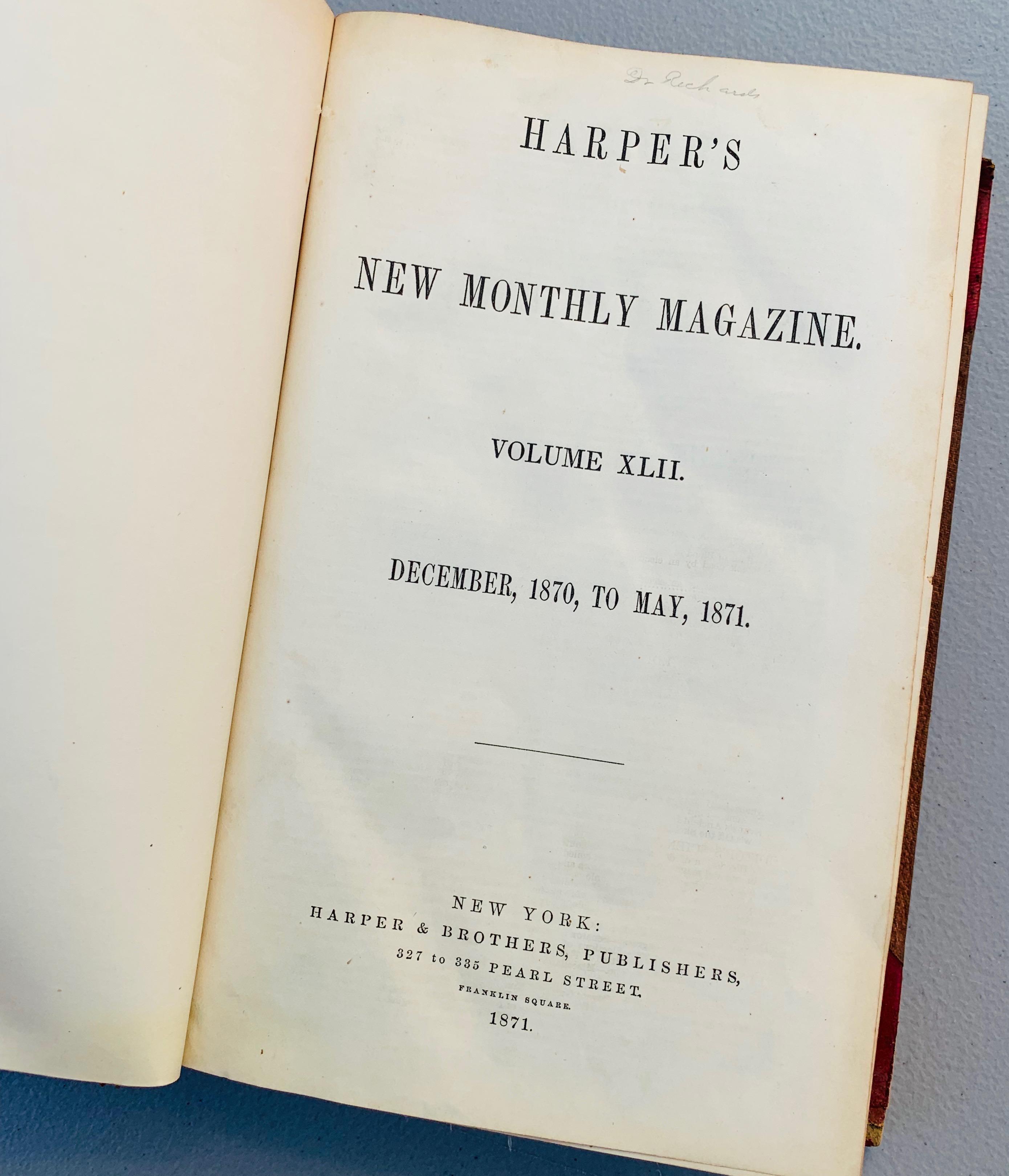 Harper's New Monthly Magazine Bound (1870-1871)