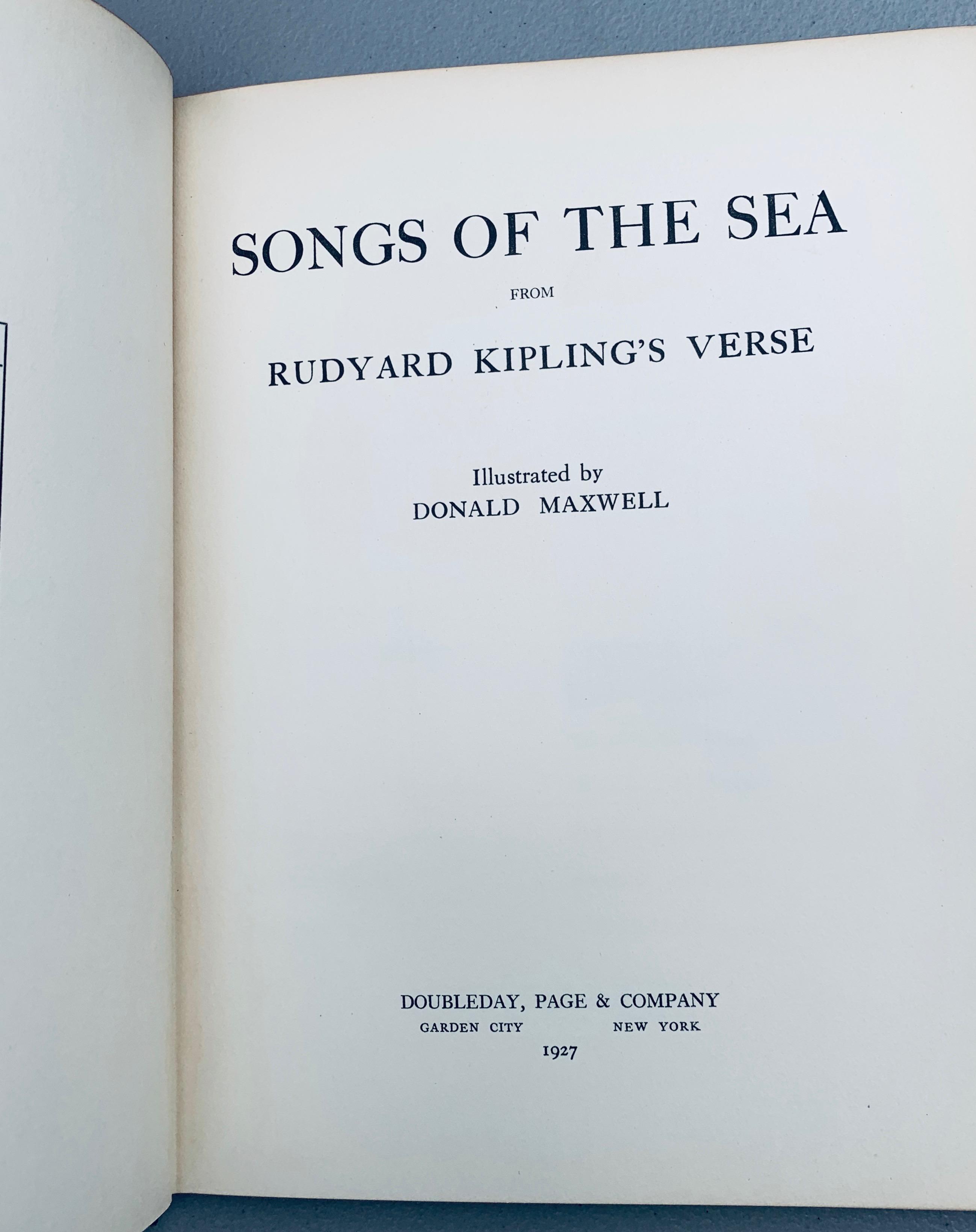 Songs Of The Sea From Rudyard Kiplings Verse by Donald Maxwell (1927) with Color Illustrations