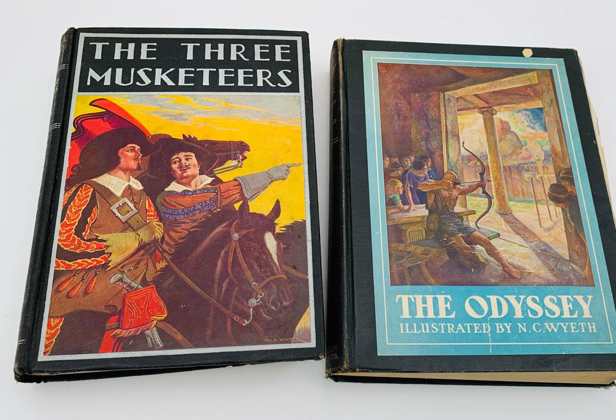 THE THREE MUSKETEERS and THE ODYSSEY Illustrated Juvenile Books
