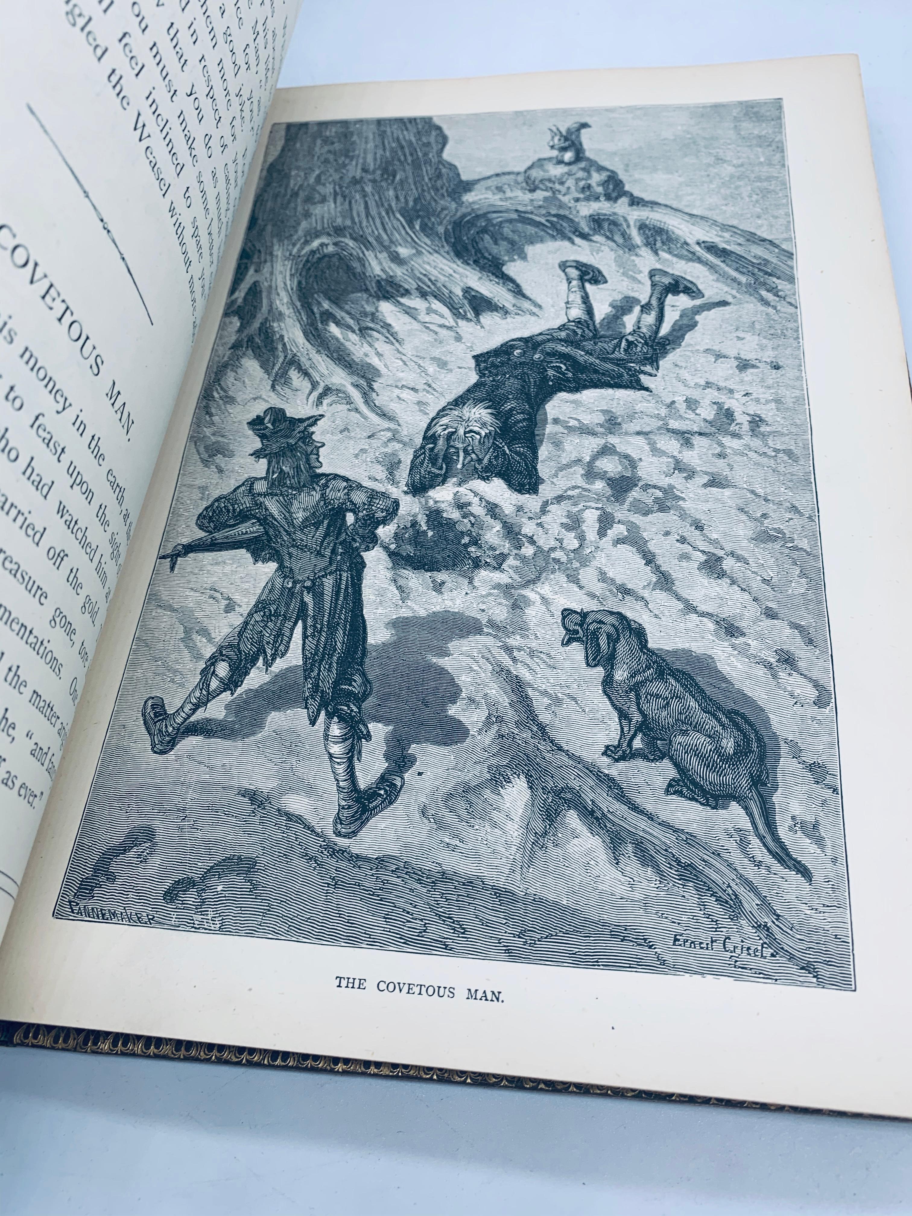 RARE Aesop's Fables Illustrated by Ernest Griset (c.1880) New Enlarged Edition - CUSTOM BINDING
