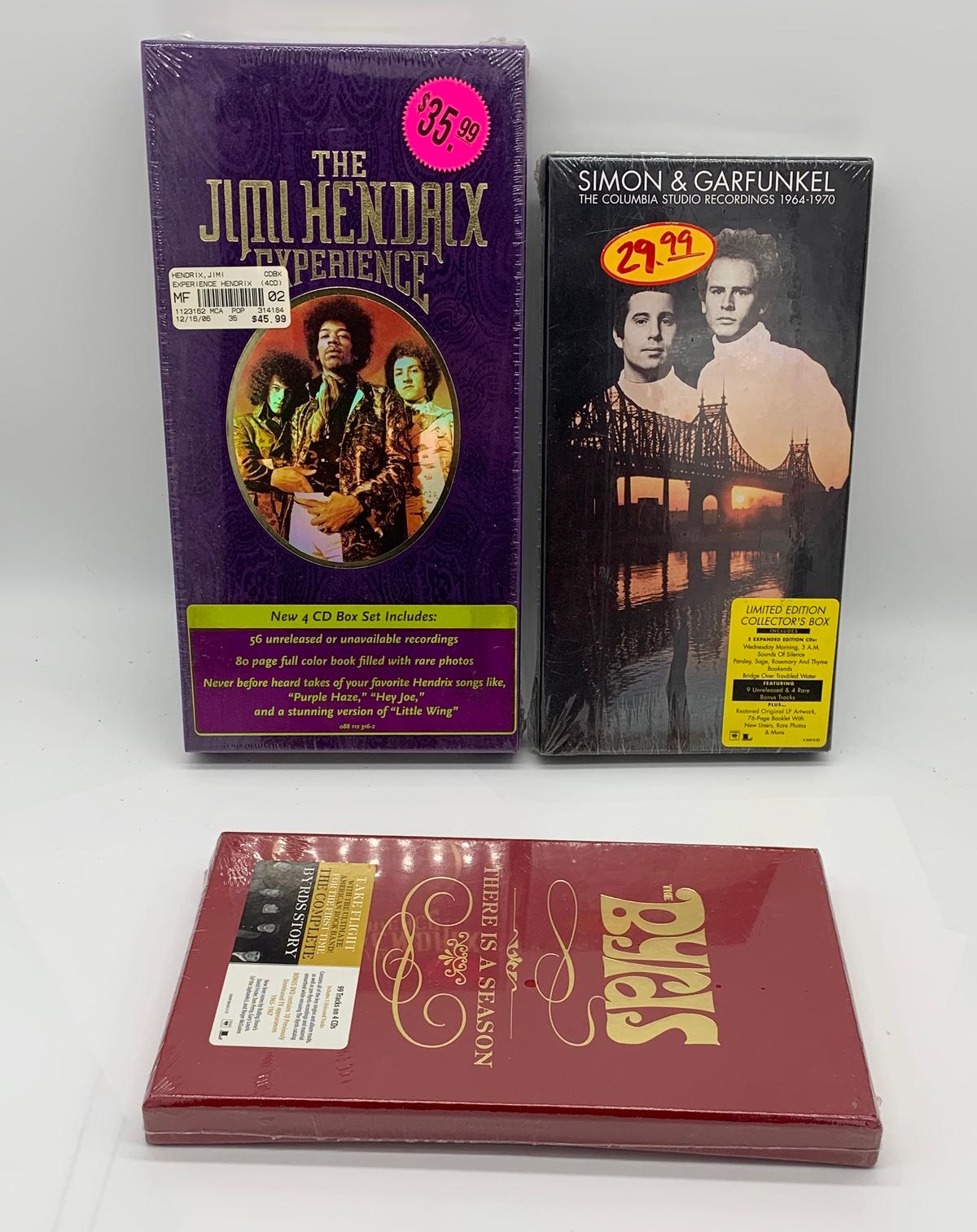 THREE BRAND NEW CD-SETS including JIMI HENDRIX, SIMON & GARFUNKEL, the BYRDS