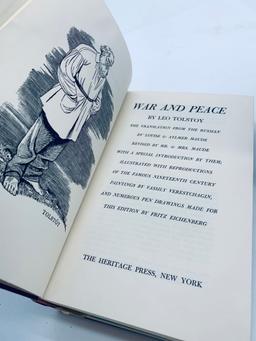 WAR AND PEACE by Leo Tolstoy - Heritage Press Two Volume Set with Slipcase (1938)