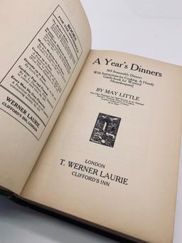 A Year's Dinners: 365 Seasonable Dinners With Instructions for Cooking (c.1920) COOK BOOK
