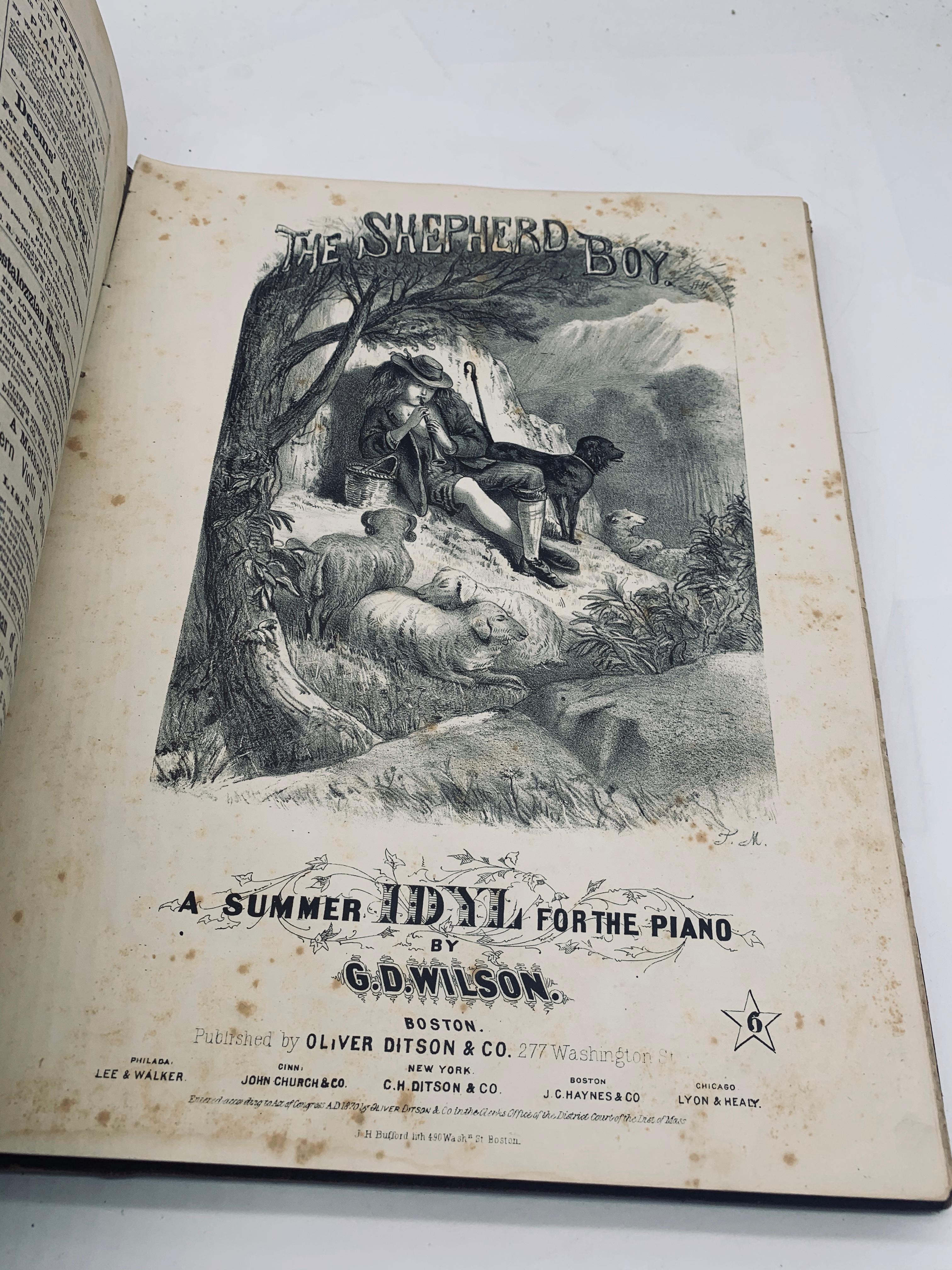 LARGE BOUND VOLUME of 1870's Sheet Music - Many Illustrated