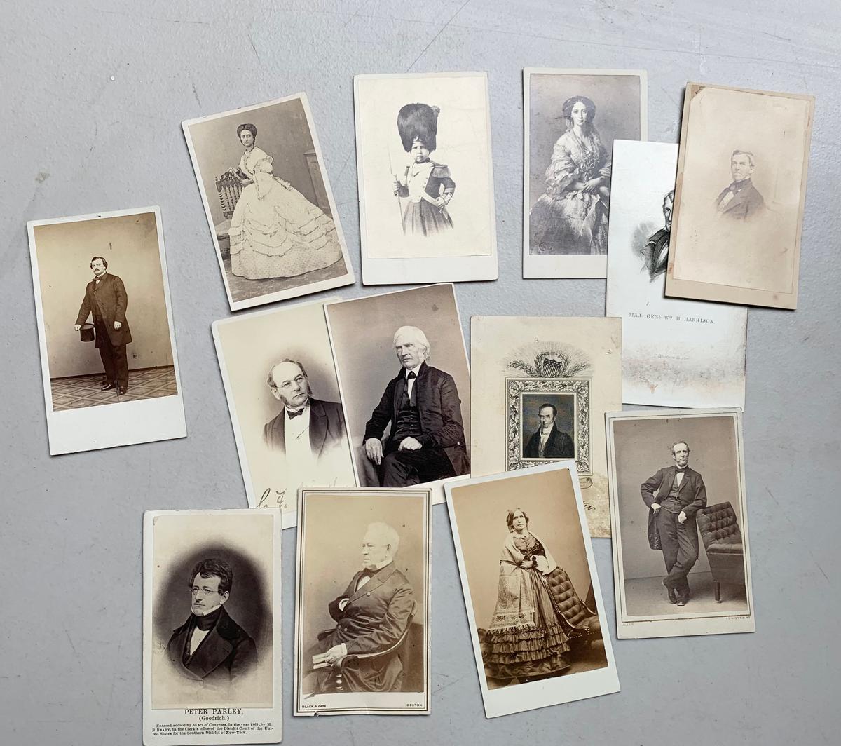 LARGE COLLECTION of c.1865 CDV carte de visite Photo Cards Including TWO CIVIL WAR SOLDIERS