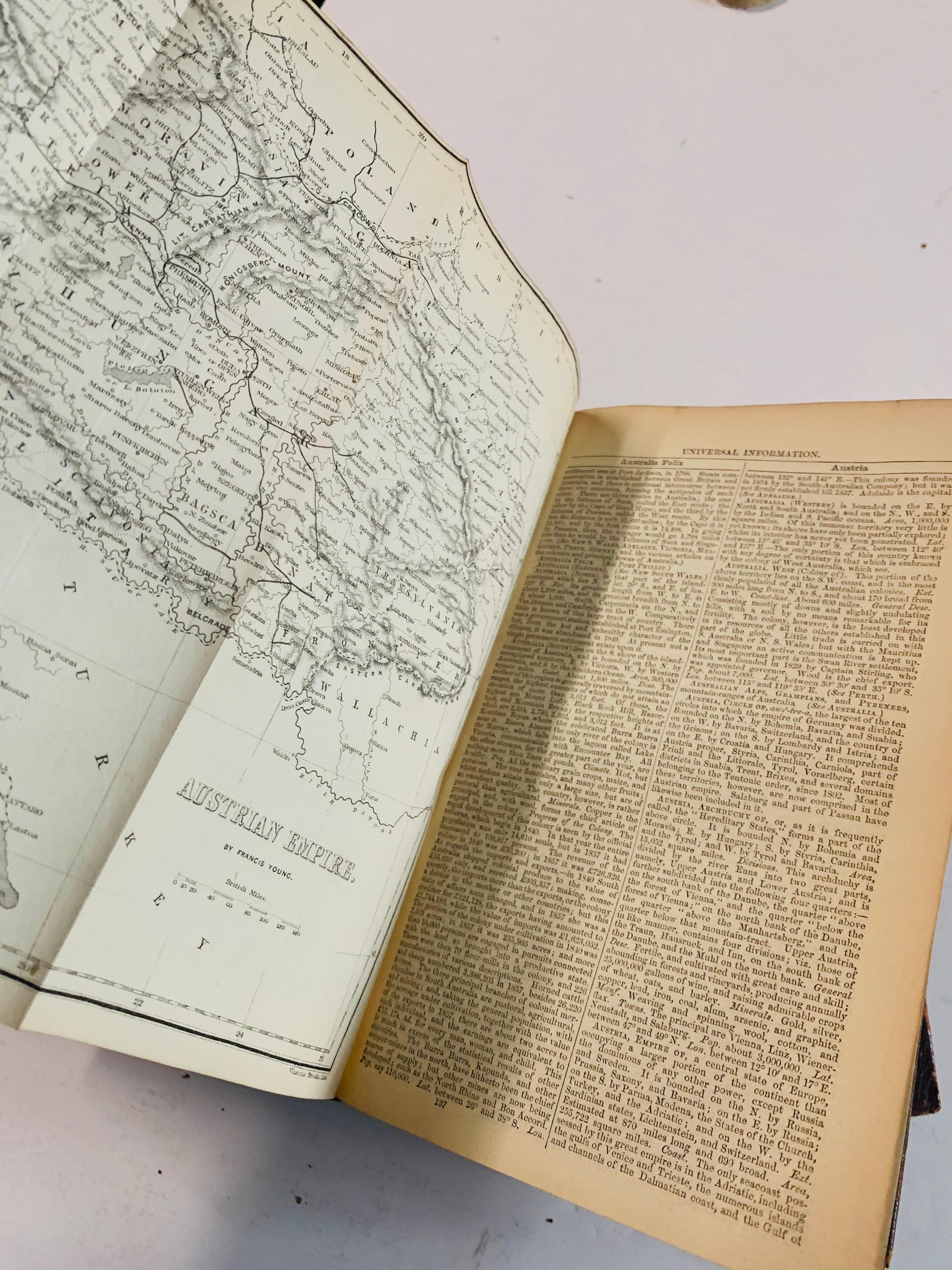 RARE Beeton's Dictionary of Universal Information (1859) Two Volumes with MAPS