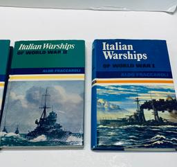Collection of U.S. and ITALIAN Warship Books - WW1 & WW2