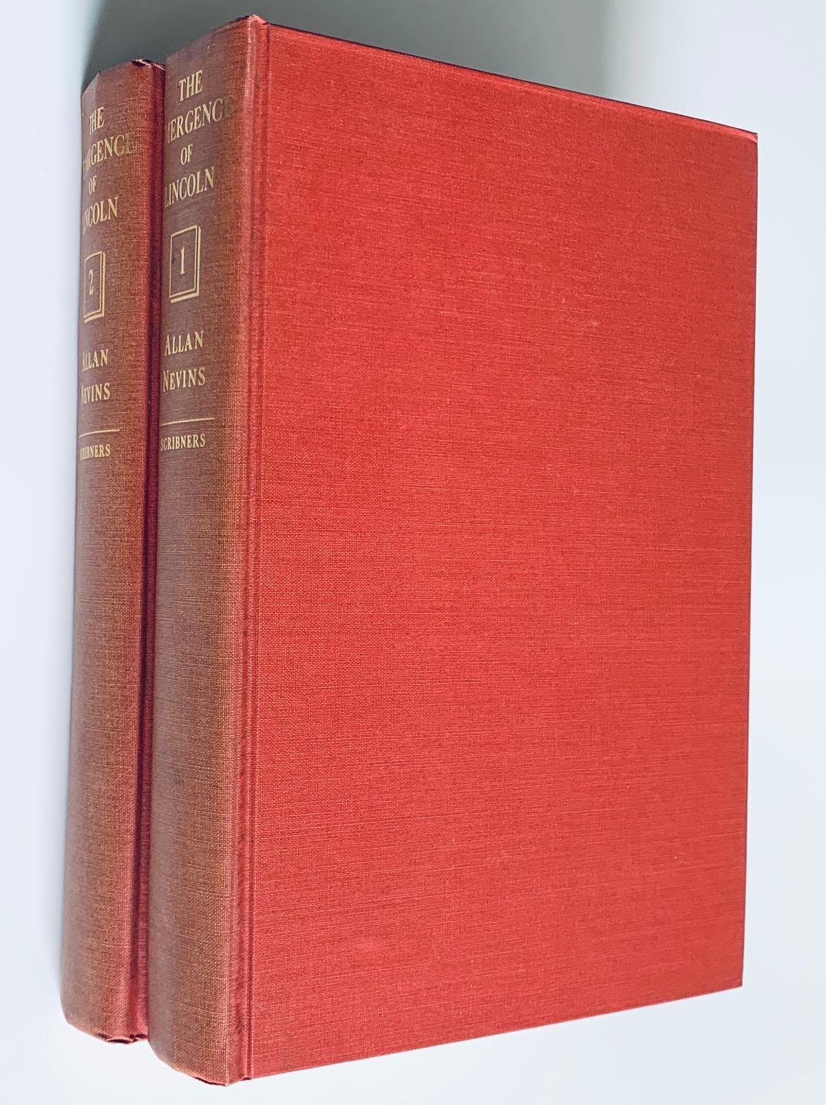 SIGNED The Emergence of Lincoln (1950) by Allan Nevins - Two Volumes