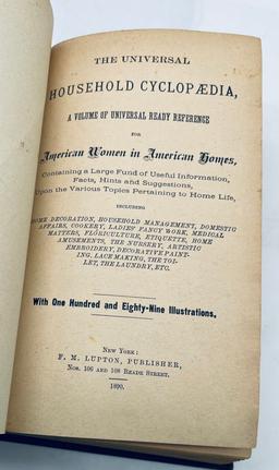 The Universal Cyclopedia (1890) Reference for American Women in American Homes