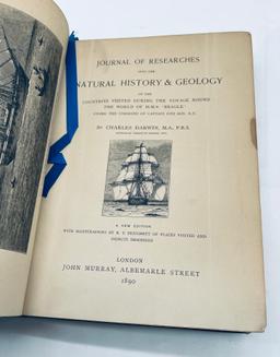 RARE A Naturalist's Voyage. Journal of Researches on HMS Beagle by CHARLES DARWIN (1890)