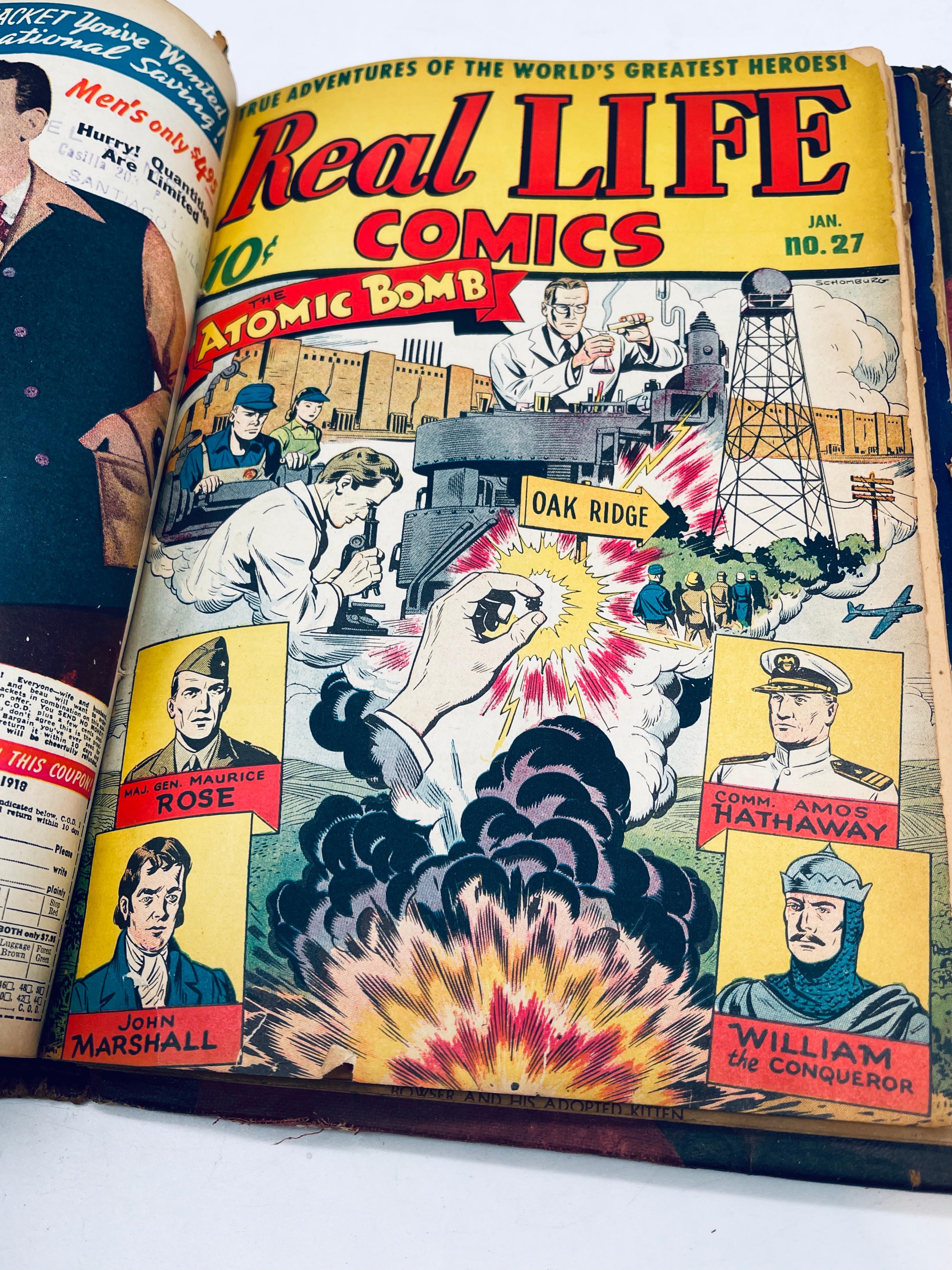 BOUND 1940's Book with COMIC BOOKS