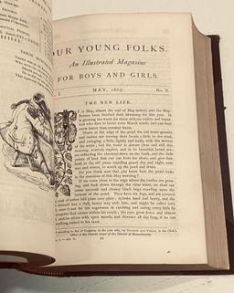 Our Young Folks Illustrated Magazine Bound (1865) with Lincoln Assassination