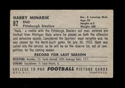 1952 Bowman Large Football Card Scarce Short Print #82 Rookie Harry Minarik