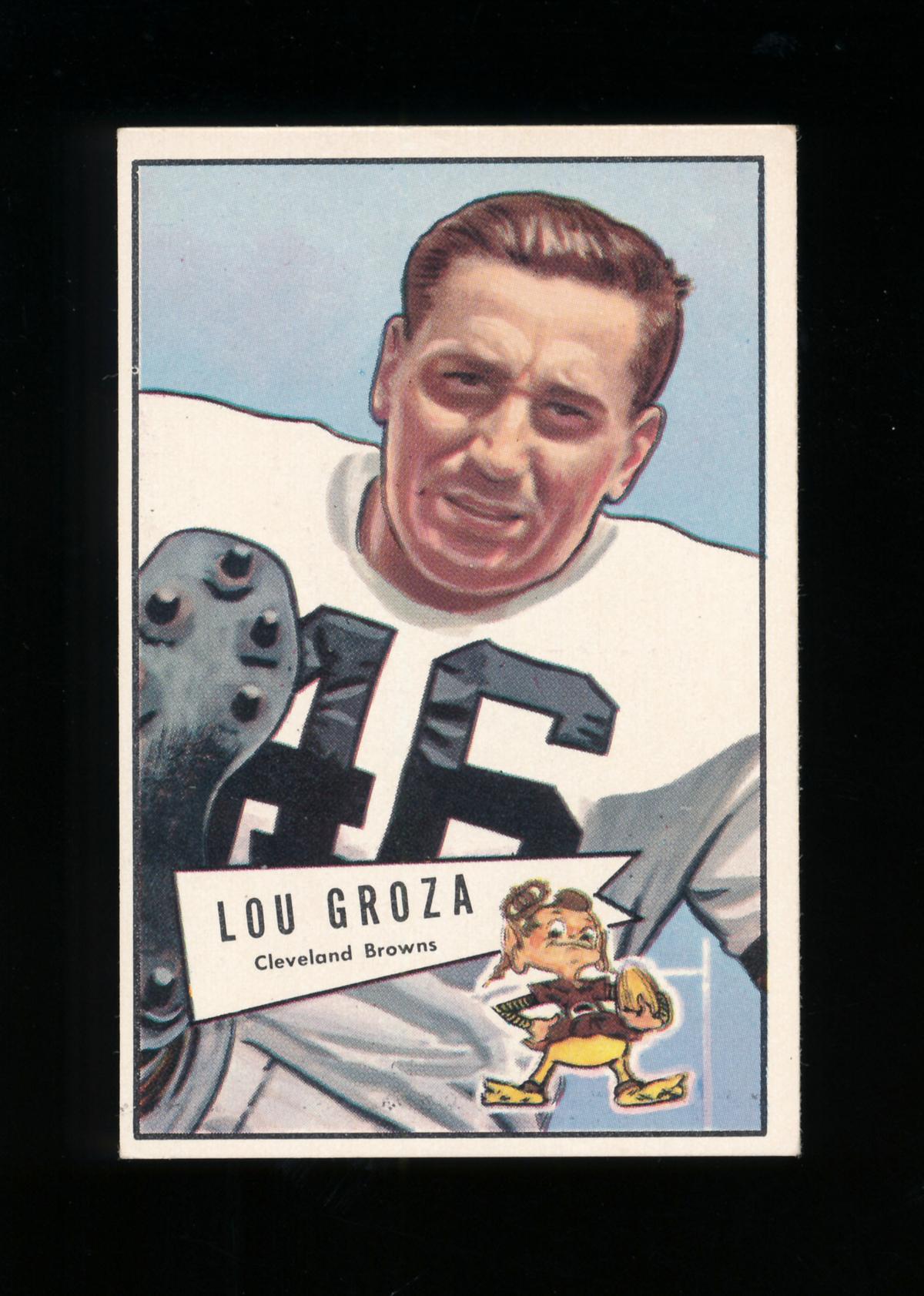 1952 Bowman Large Football Card #105 Hall of Famer Lou Groza Cleveland Brow