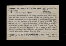 1952 Bowman Large Football Card Scarce Short Print #117 Rookie Pat O'Donagu