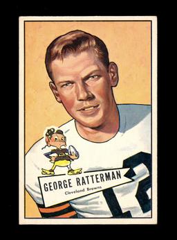 1952 Bowman Large Football Card #111 George Ratterman Cleveland Browns. EX/