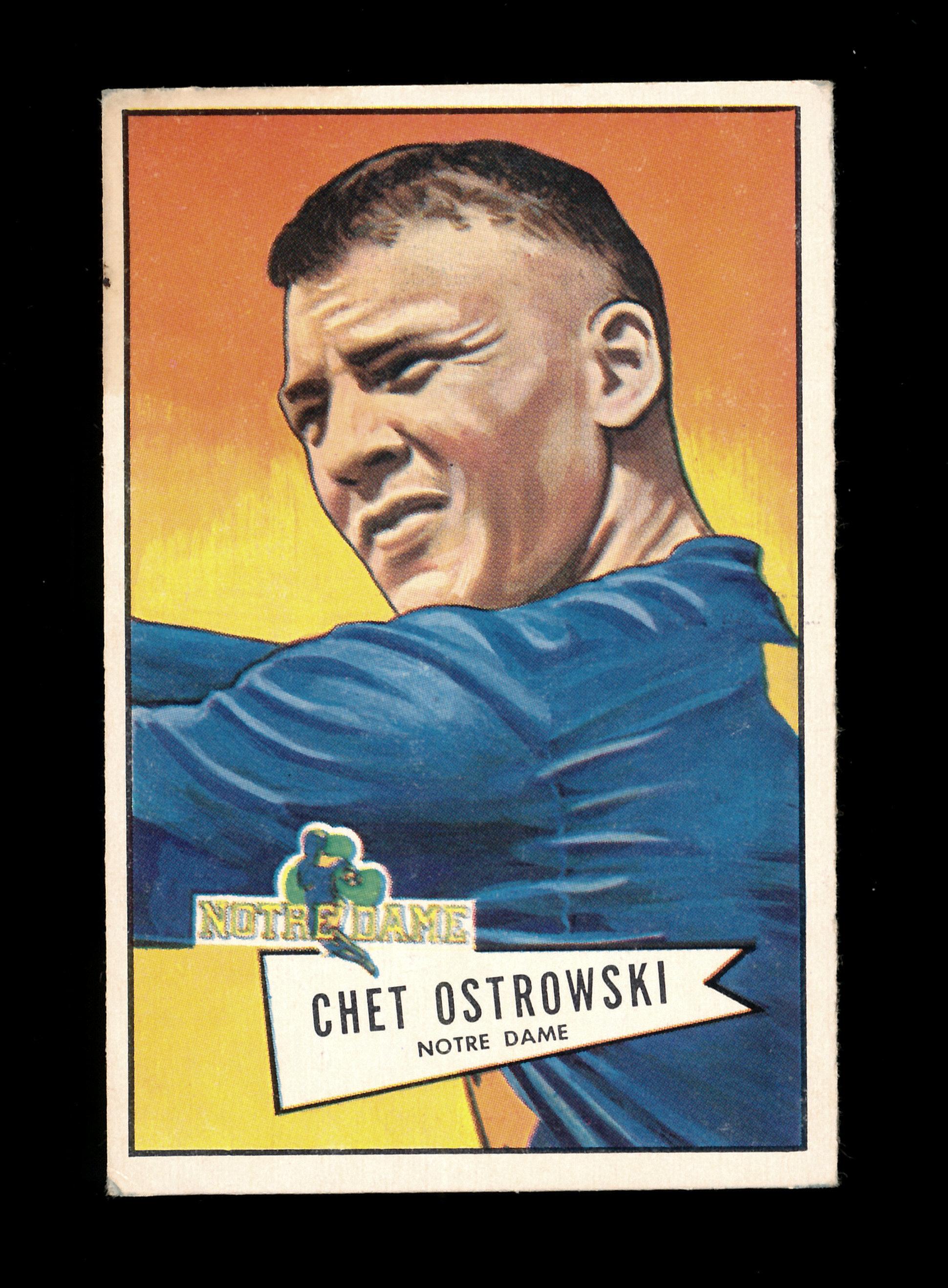 1952 Bowman Large Football Card #124 Chester Ostrowski Washington Redskins.