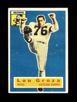 1956 Topps Football Card #9 Hall of Famer Lou Groza Cleveland Browns. Creas