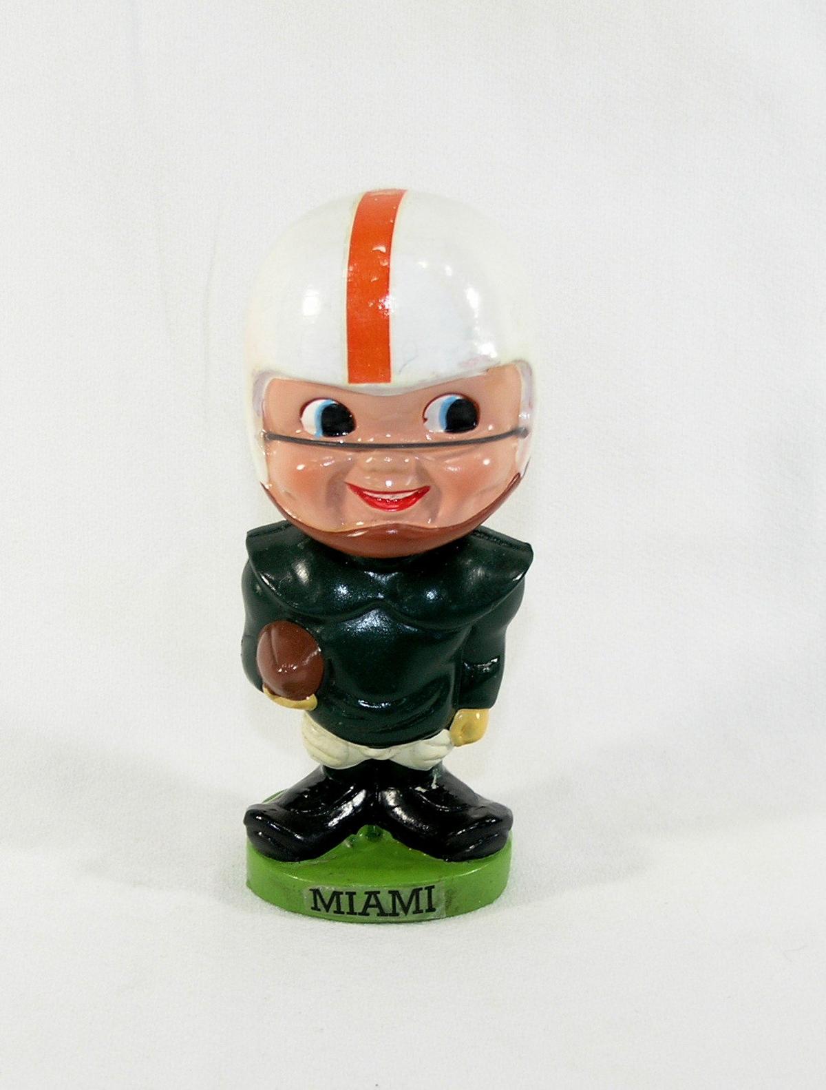 1960s Miami Hurricanes College Football Toes-up Bobblehead.