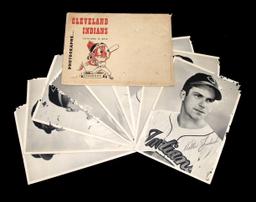 (9) 1940s Cleveland Indians Picture Pack with Original Envelope. 6-1/2" x 9