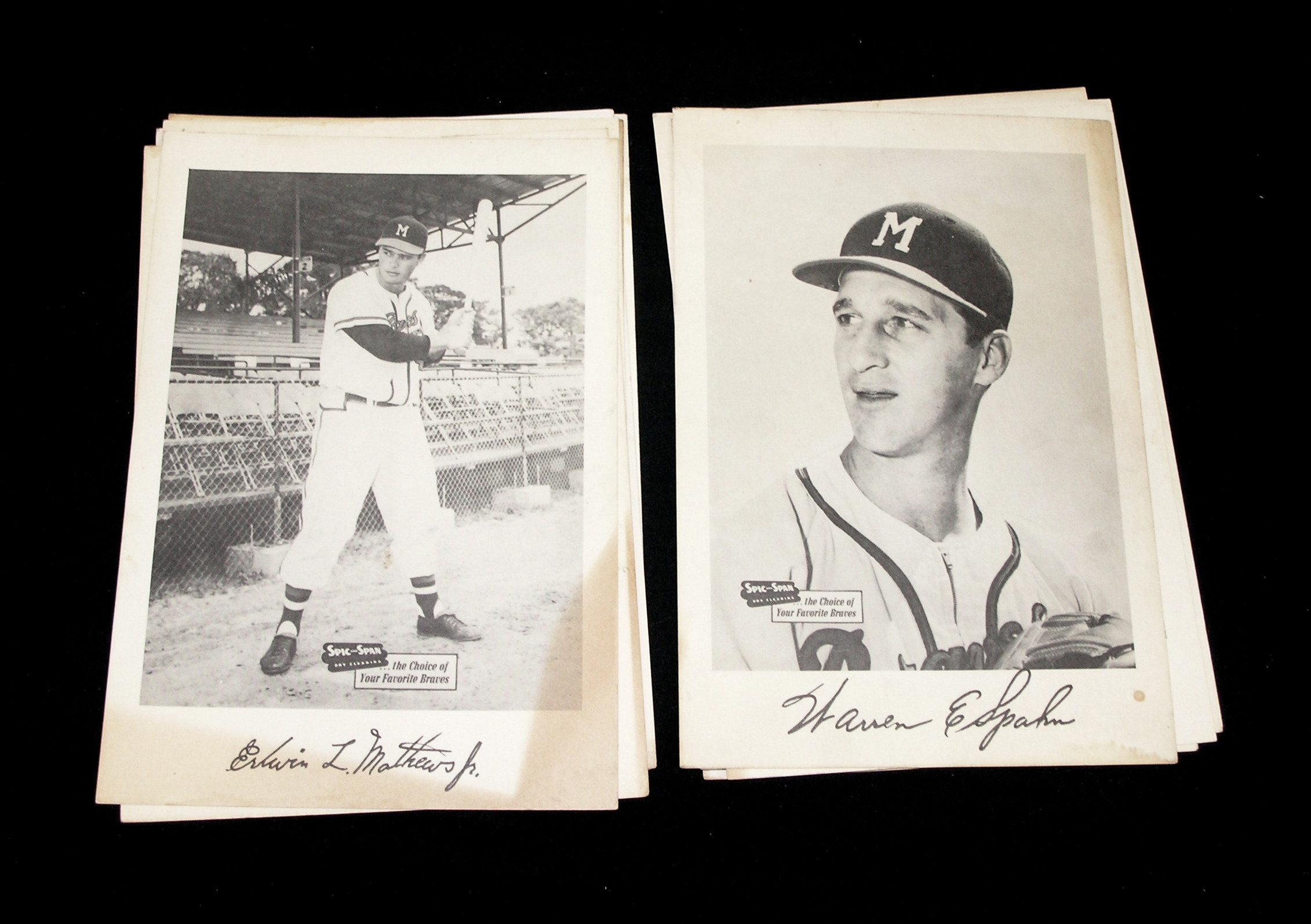 (19) Milwaukee Braves (Spic-Span) 8" x 10" Photos. Some where removed from