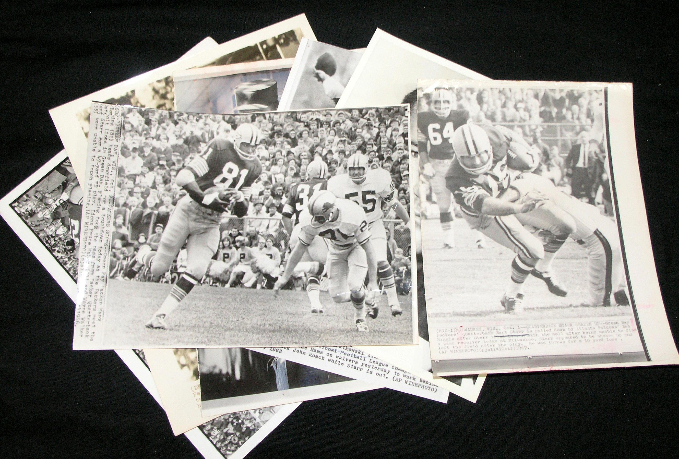 (9) 1960s Green Bay Packers Press Photos.