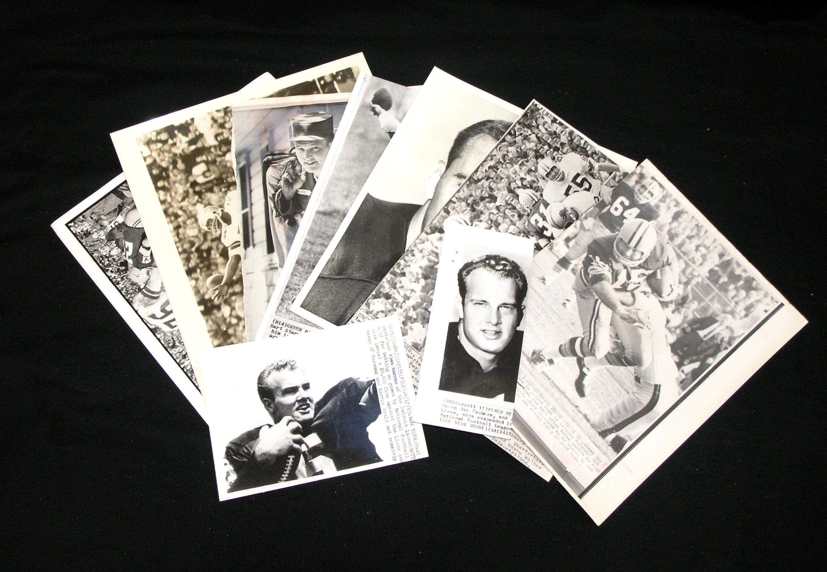 (9) 1960s Green Bay Packers Press Photos.