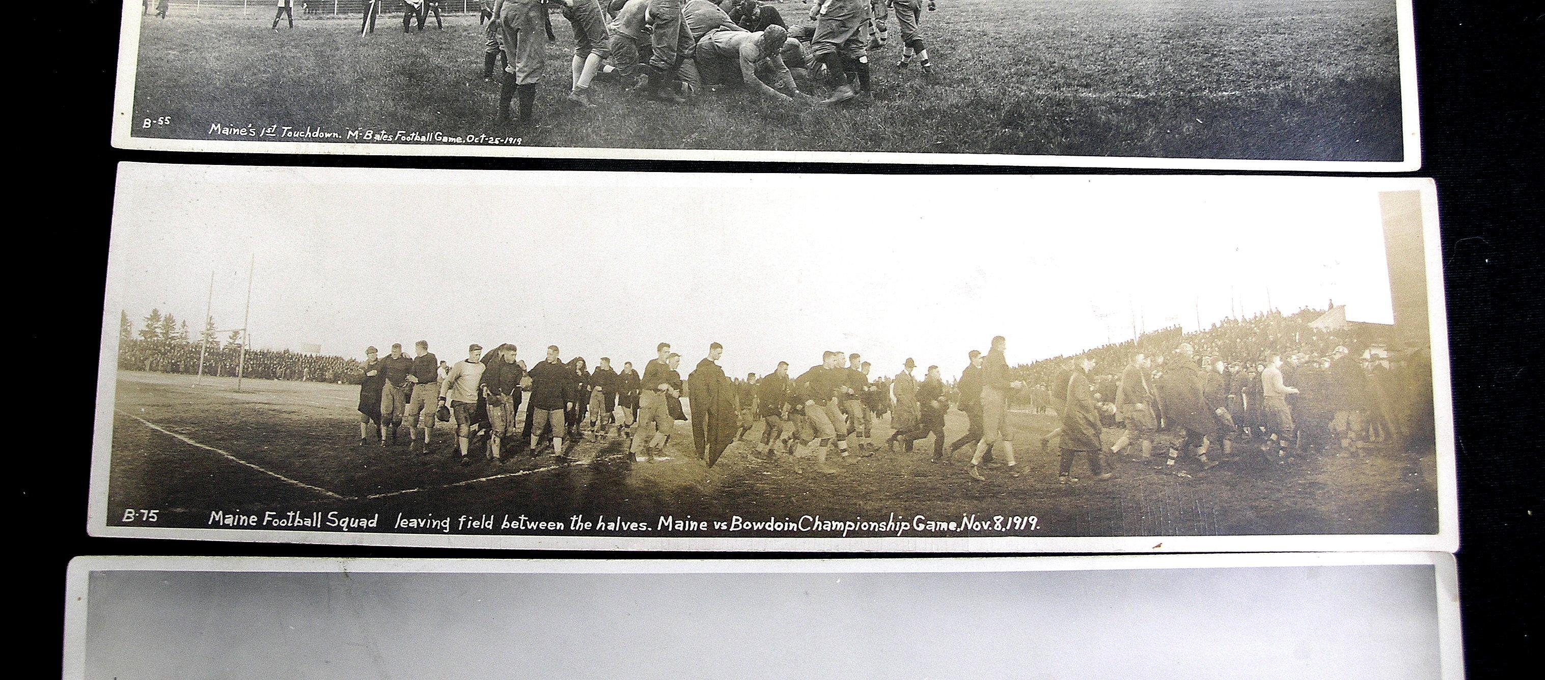 (4) Rare College Football Panaramic Photos of Championship Game Maine vs Bo