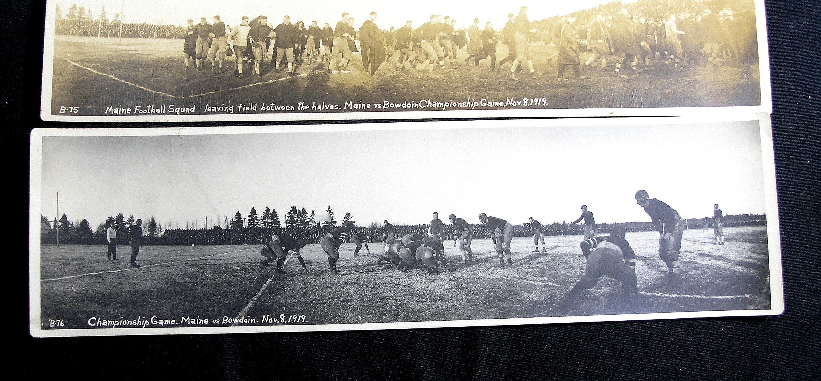 (4) Rare College Football Panaramic Photos of Championship Game Maine vs Bo
