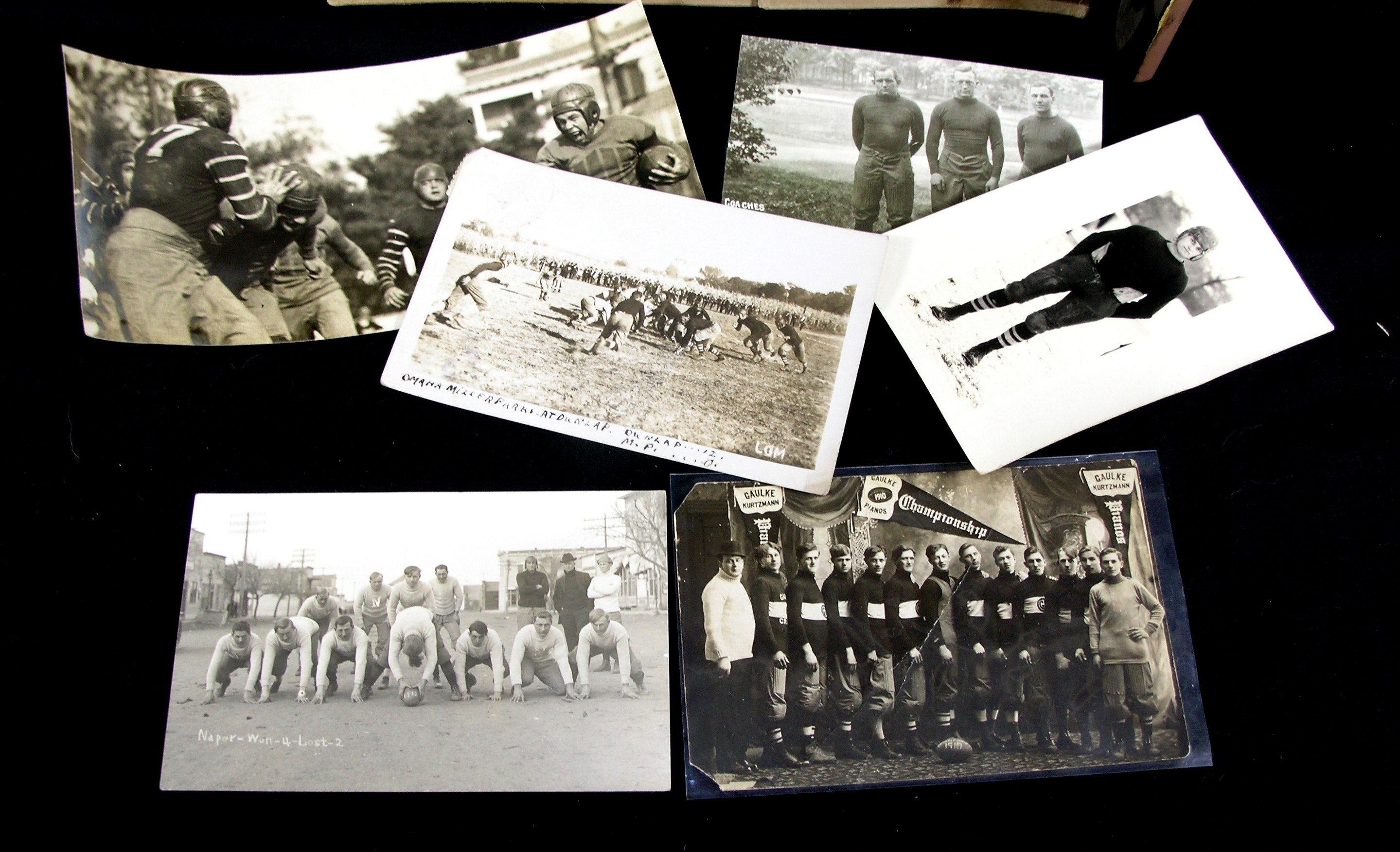 Group of Early 1900s Football Real Photo Post Cards & Photos. Panaramic Pho