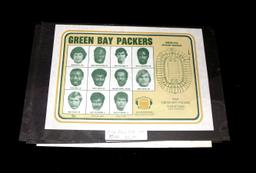 (3) 1976 Paper Place Mats Commemorating The 1967 Green Bay Packers, 1976 Gr