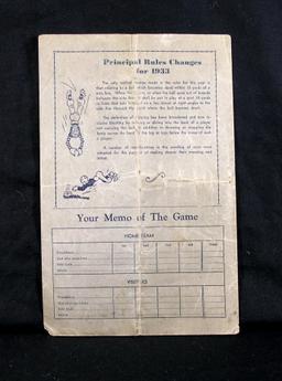 1933 Football Souvenir Programme Freeport Municiple Stadium. A one Sheet pr