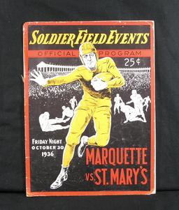 1936 Soldier Field Events Official Program.  Friday Night Game on October 3