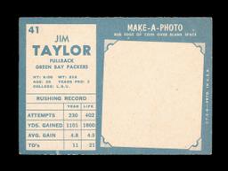 1961 Topps Football Card #41 Hall of Famer Jim Taylor Green Bay Packers. EX