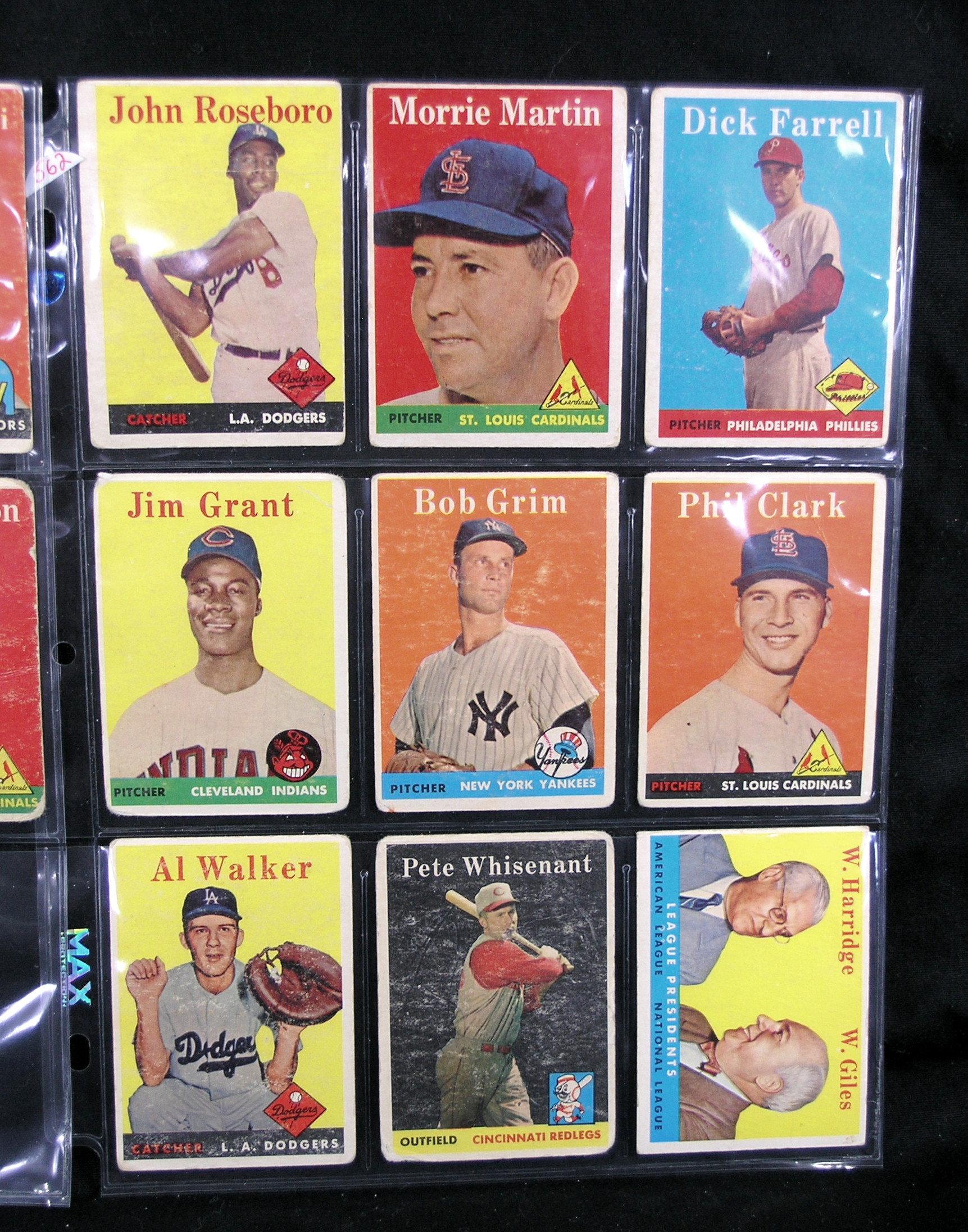 (17) 1958 Topps Baaseball Cards.