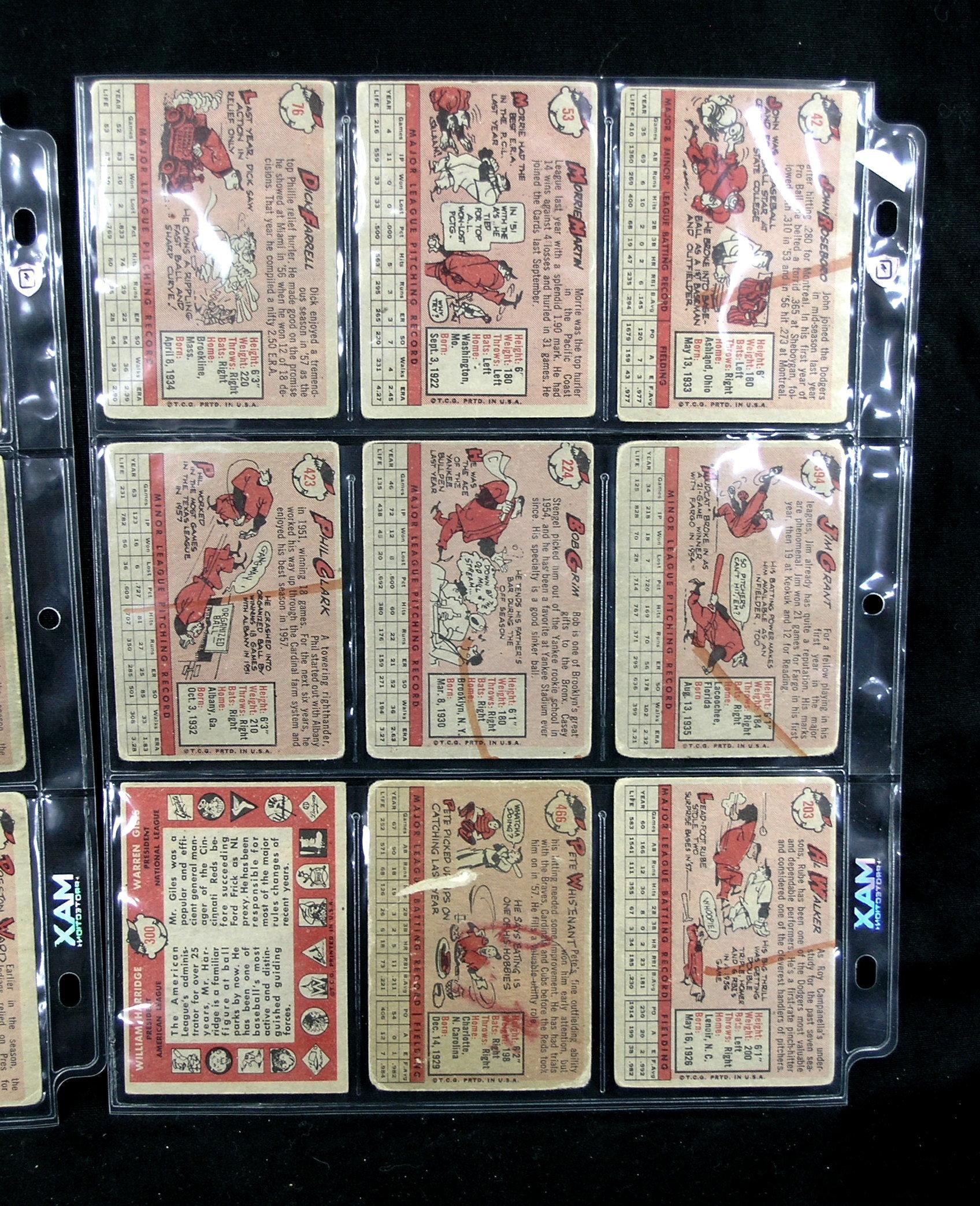 (17) 1958 Topps Baaseball Cards.