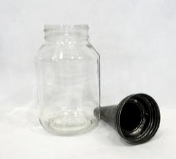 Vintage "The Master" Mfg.Co. Oil Glass Bottle with Metal Spout from Litchfi