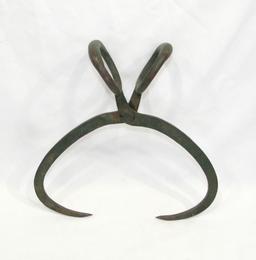 Early Century Ice tongs. Jaws fully opened are 13-3/4".