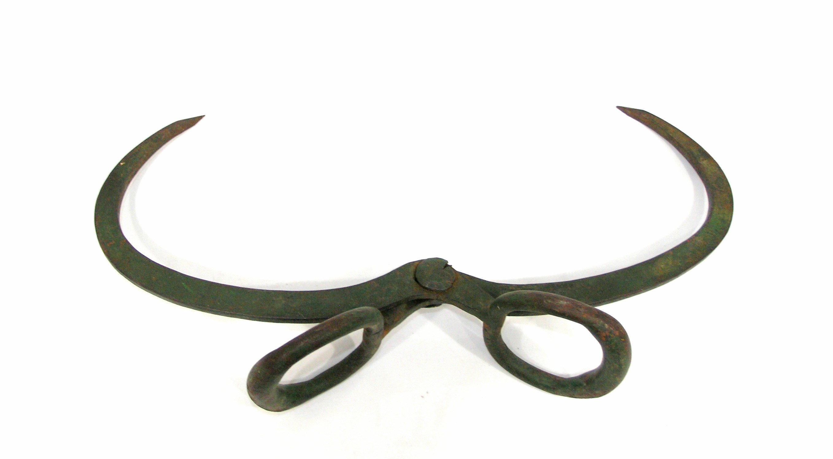 Early Century Ice tongs. Jaws fully opened are 13-3/4".